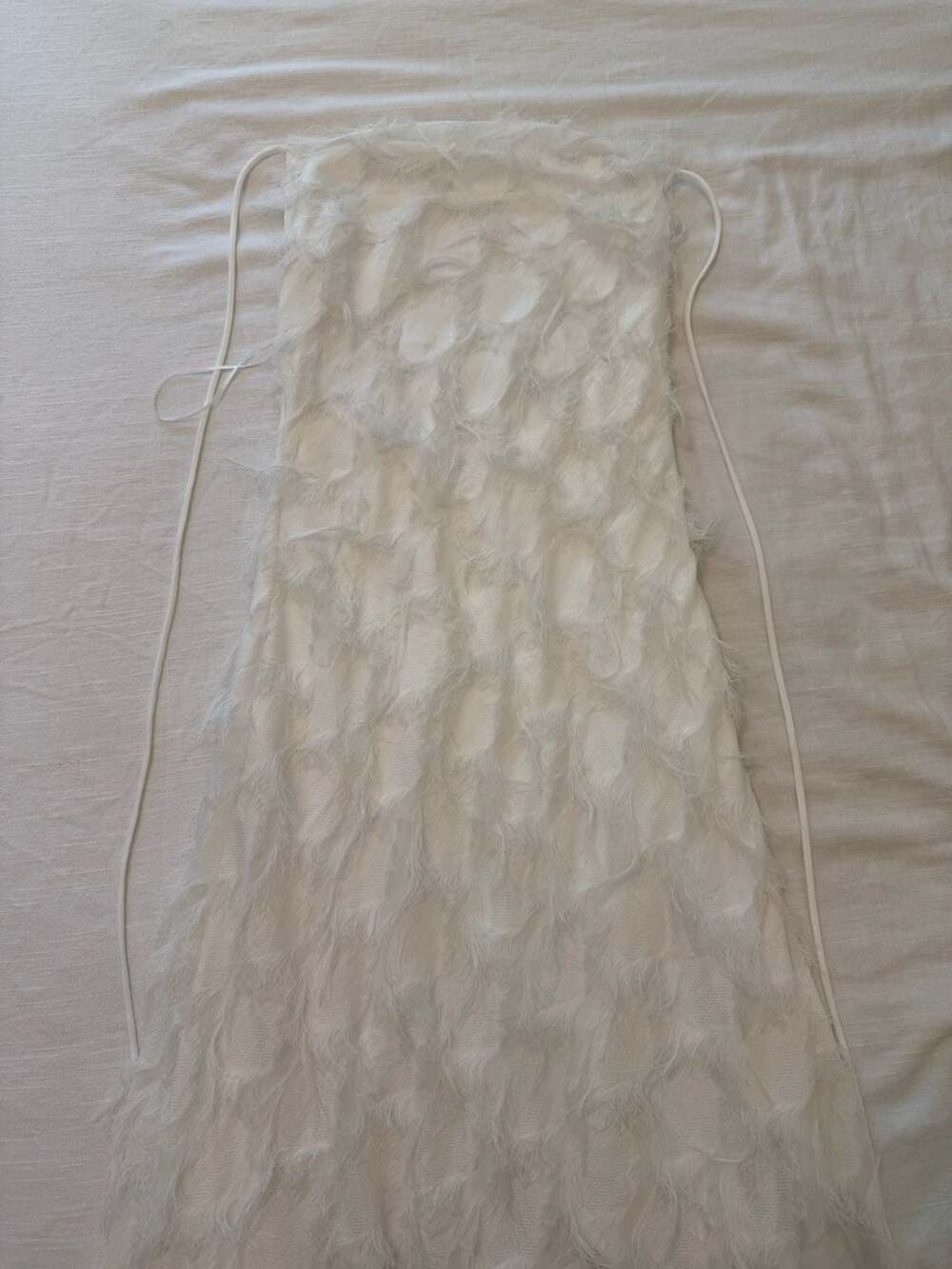Showpo White Fringe Midi Dress Size US 2